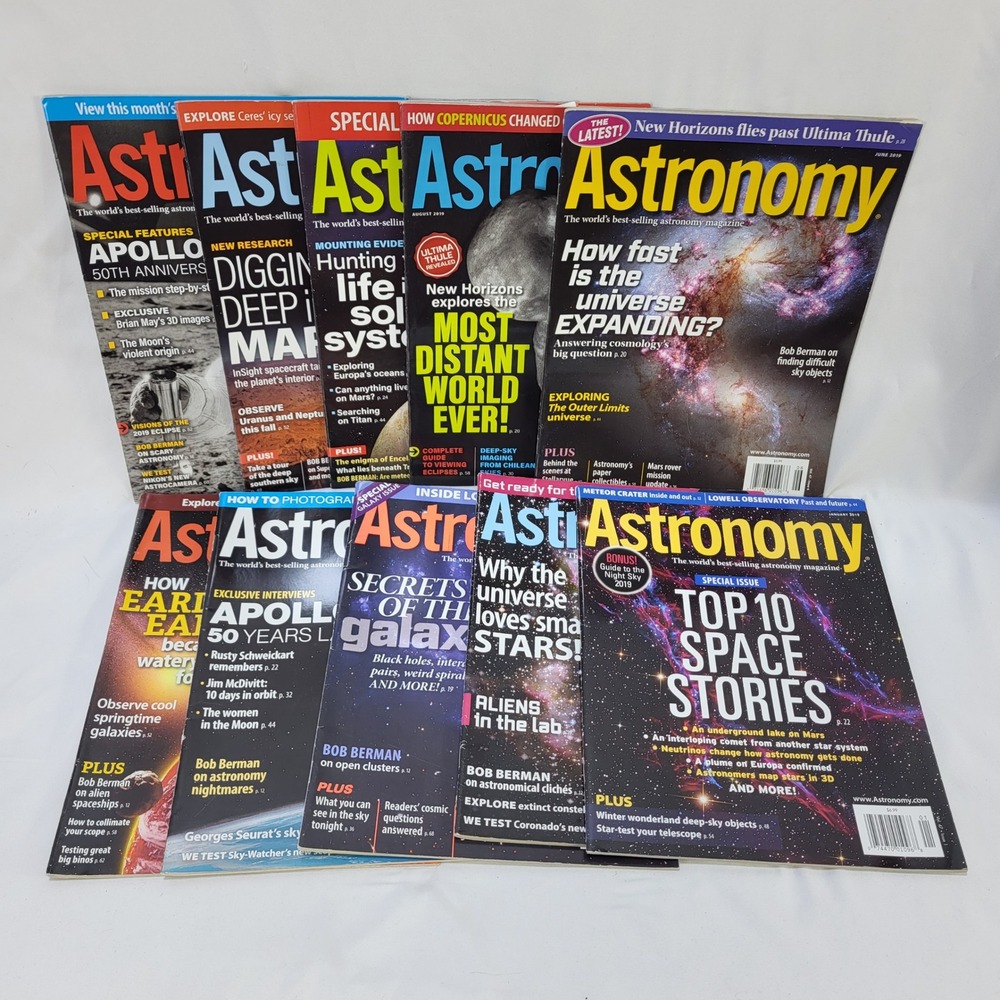 Astronomy Magazine 2019 Lot 10 Issues Apollo 11 12 50th Anniversary Mars Space